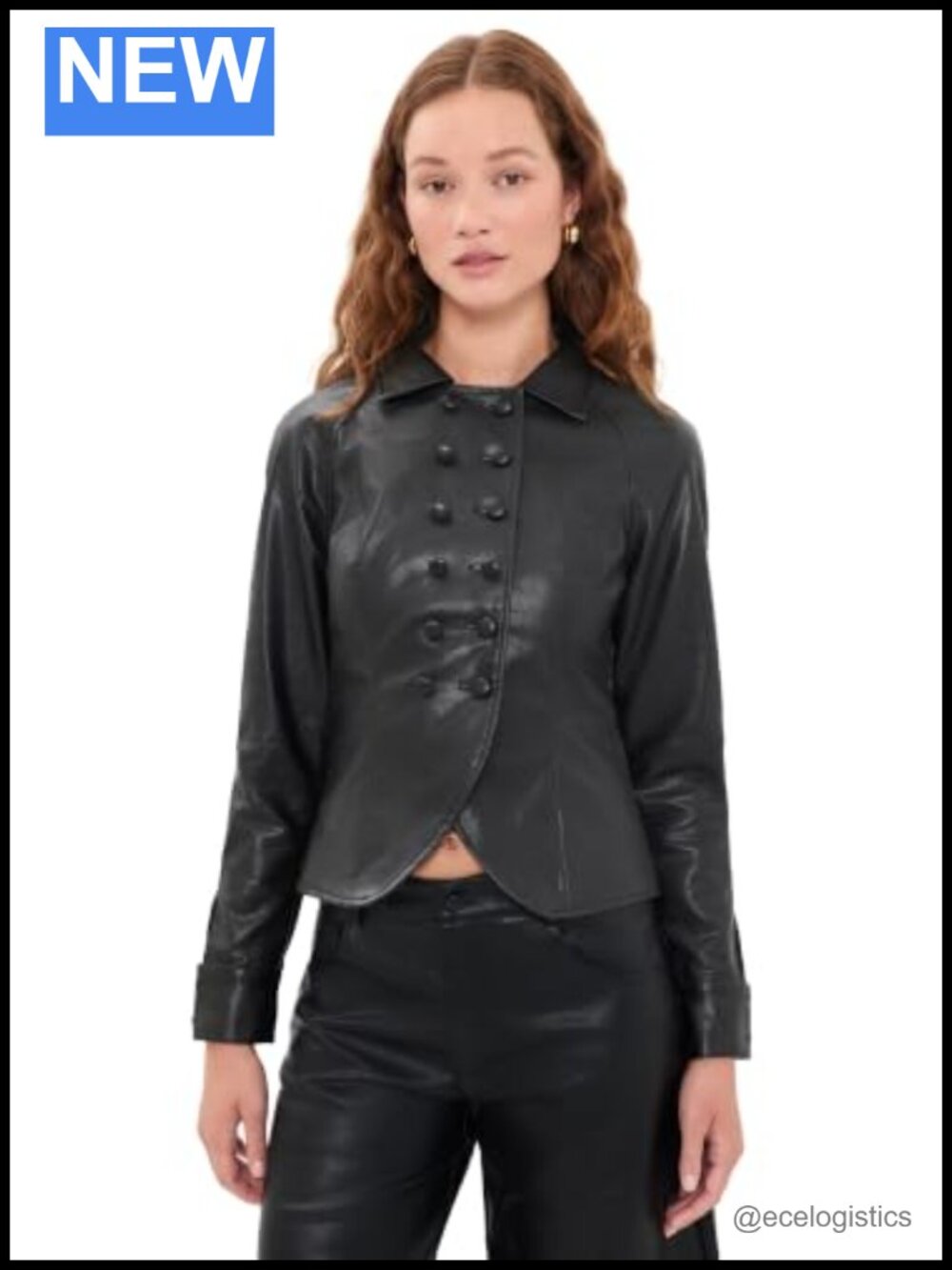 Lioness Women's Faux Leather Double-Breasted Form Jacket